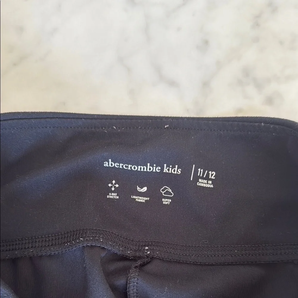 Abercrombie Kids Black Flare Leggings Girls 11/12 Bootcut Yoga Pants Stretch